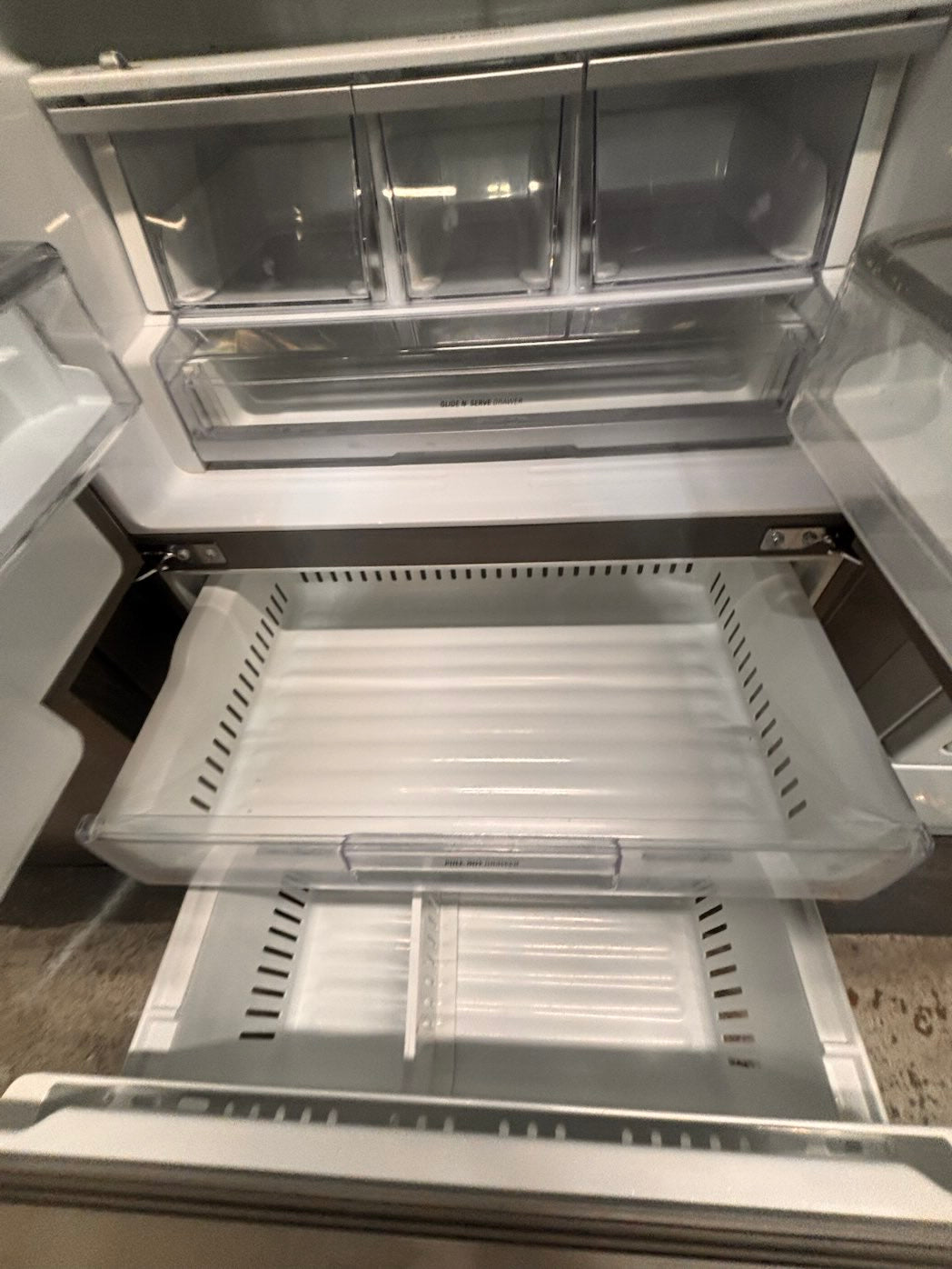 }LG used-Refurbished LG 36”w x69h x 30” depth refrigerator stainless steel w/ice & water dispenser  #FDLS3073B