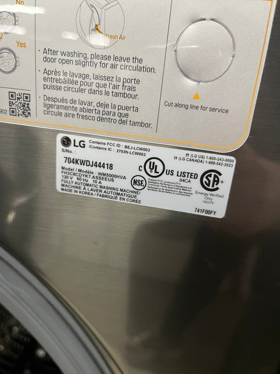 LG 4.5 cu. ft. Graphite Front Load Steam Washer 27-inch front load washer with 14 different programs and a 1,300 RPM operation #LFW45CBB