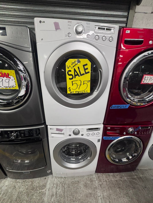 >*LG washer & dryer set electric 220v front load stackable or side by side - sensor dry in white #WLS11D6B