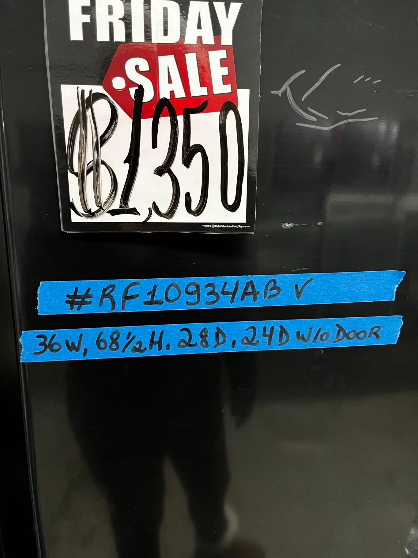 ~ ⚡️ Black Friday 🎉 Open Box 📦 scratch & Dent 36 in. 20 cu. ft. Counter Depth French Door Bottom Mount Refrigerator in Black with Elevated Deli Drawer Stock number #RF10934AB