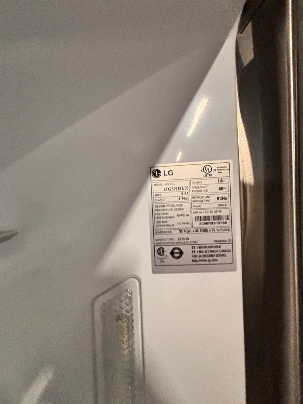 >sale🔥LG  French door Refrigerator counter depth stainless steel w/ ice water dispenser great condition 36" used-refurbished #KVAW24B