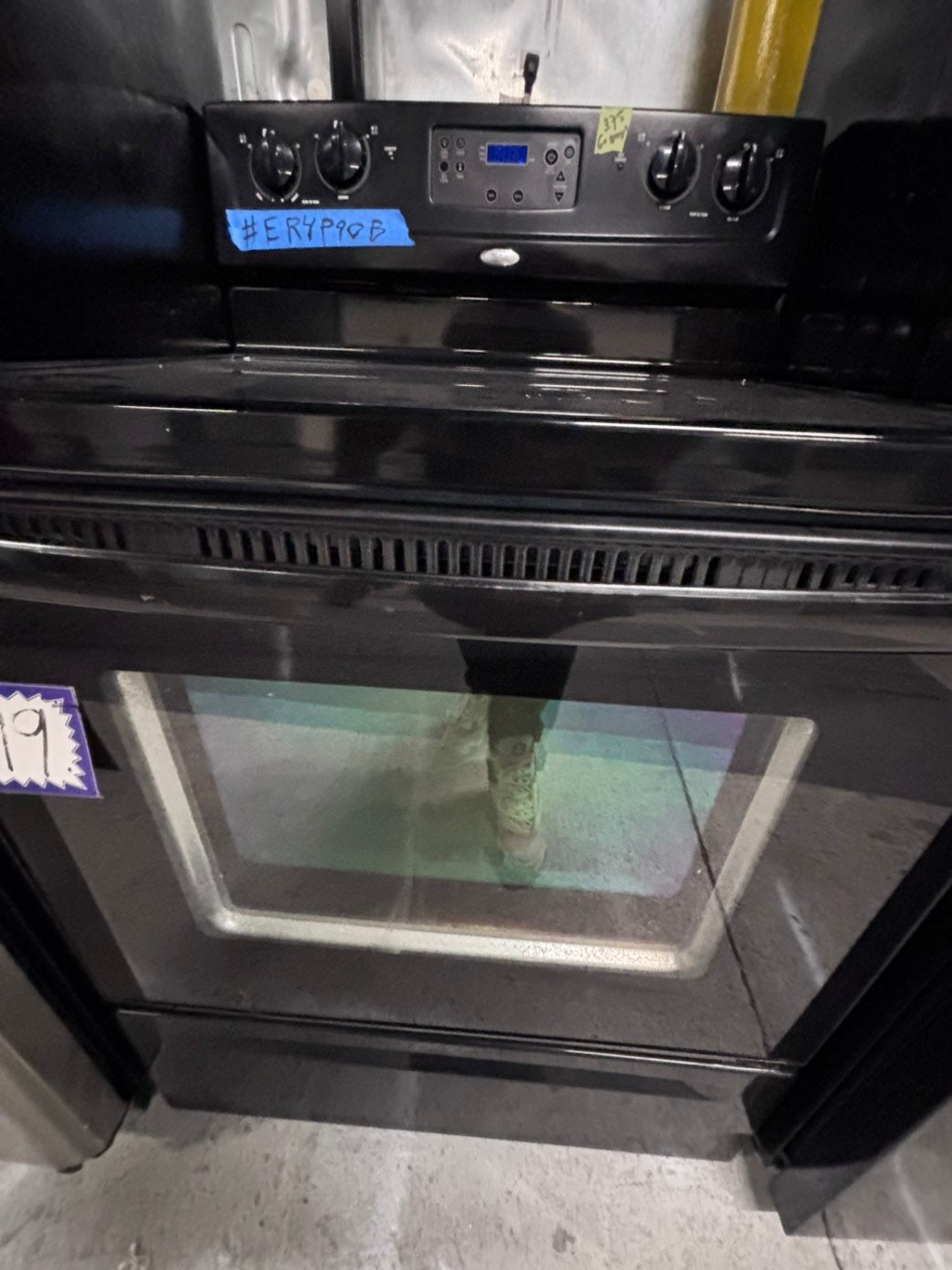 >2pc. Combo Special price🎉 whirlpool black top freezer refrigerator & electric stove same brand -used-refurbished 30" #RFWH39B2PC