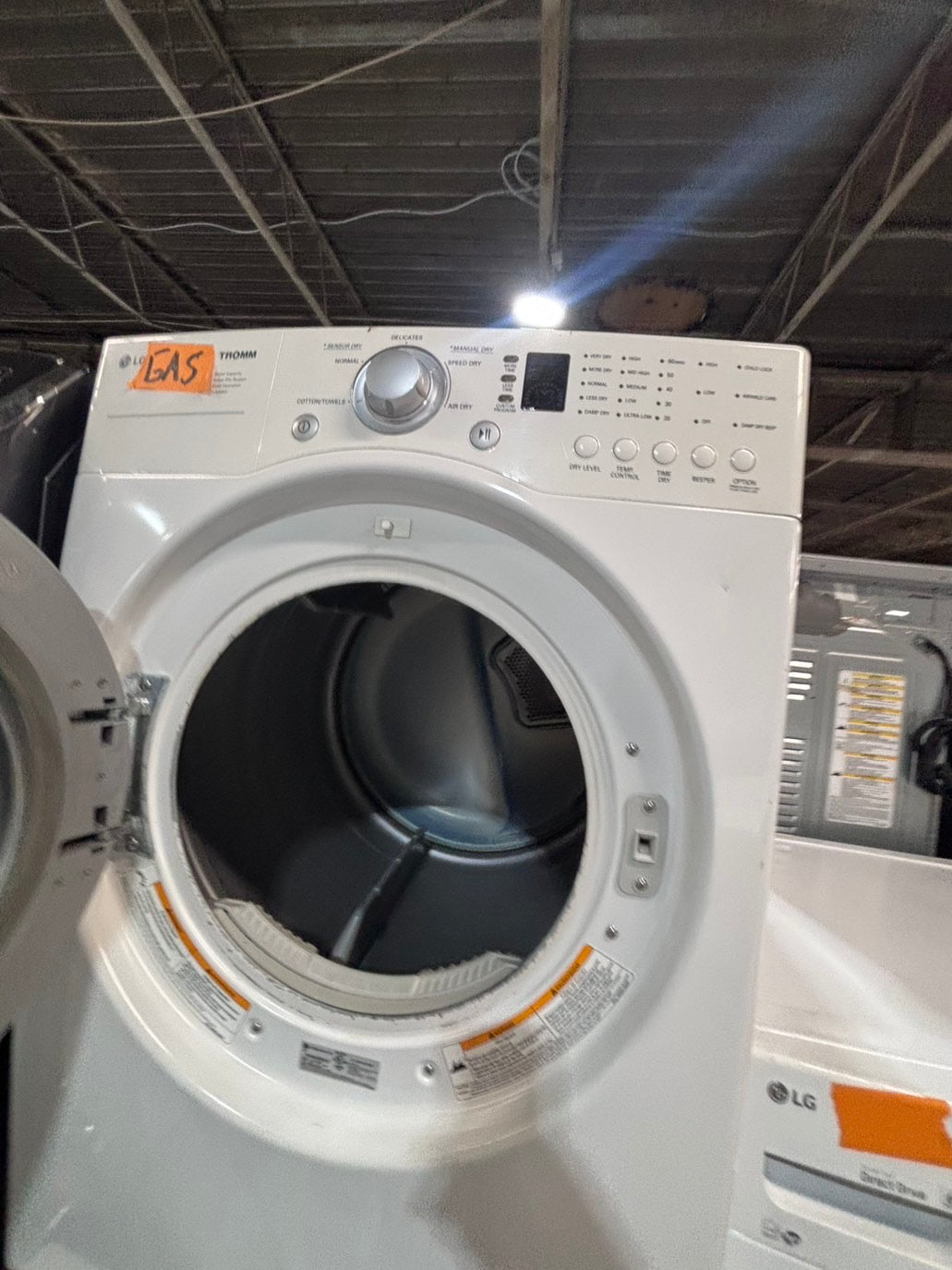 >*special 🔥LG GAS  washer large capacity& dryer steam set front load stackable or side by side white  27” in used-Refurbished #SFL3B6ET