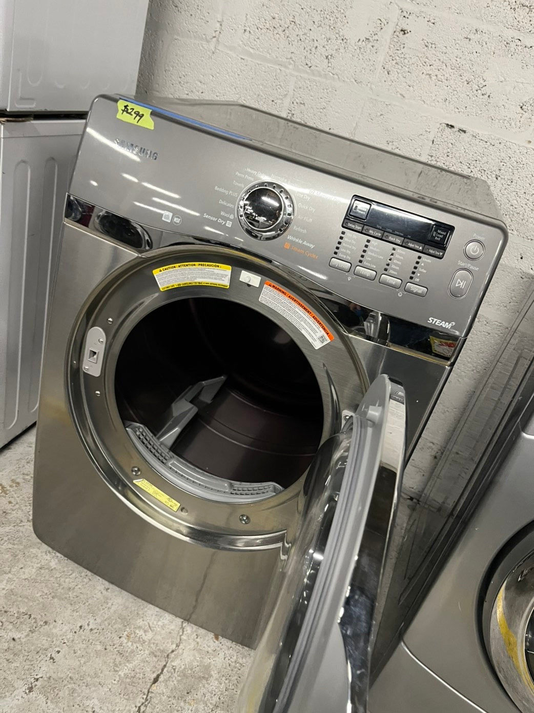 - 📢black Friday sale 🦃 Samsung Sensor dry steam electric 220v dryer front load stainless steel drum 7.5cu.ft. large capacity  27" silver #EDL21MB