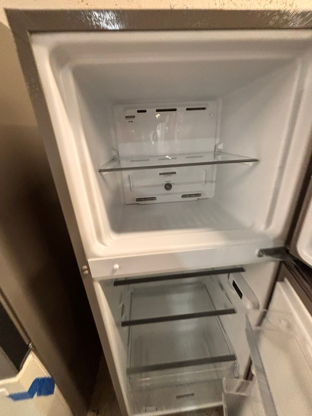 }}24” x 60”height ,whirlpool top freezer refrigerator stainless steel used,refurbished #RFDD6BB