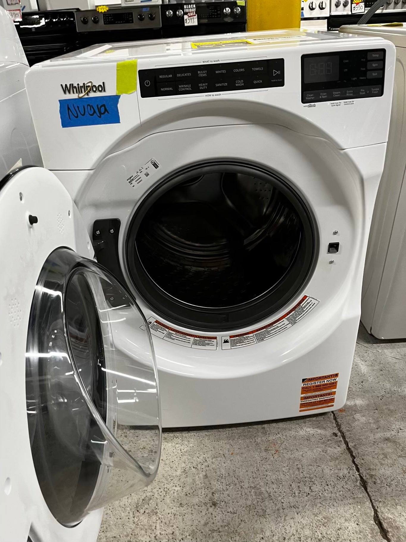 Open Box 📦 scratch & dent - Whirlpool 5.0 cu. ft. High Efficiency White Stackable Front Load Washing Machine with Load & Go XL Dispenser #WM132TB