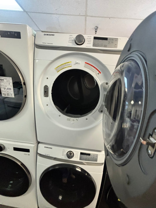 -Samsung steam white color washer 4.5 cu ft & steam dryer 7.5 cu ft set electric 220v front load stackable or side by side -sensor dry HE  #WD1921VL