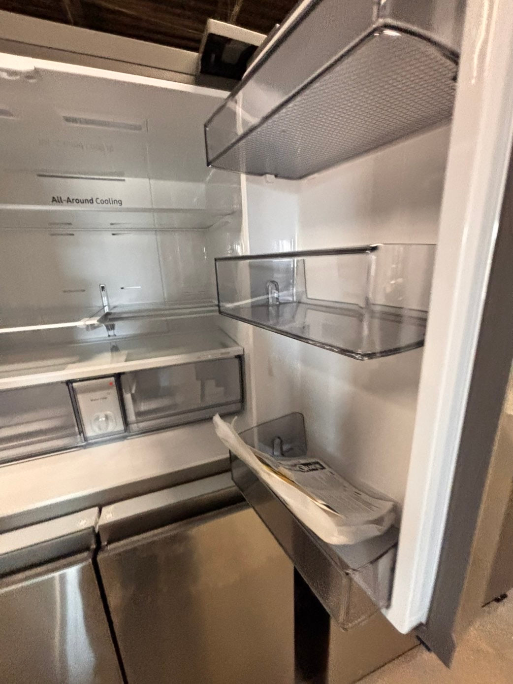 >special🎈New open box 📦 costumer return -Samsung - Bespoke 23 cu. ft. Counter Depth 4-Door French Door Refrigerator with Beverage center #RS33T41B