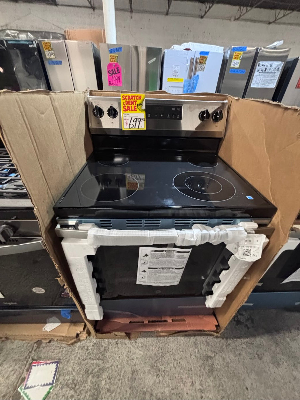 } new open box 📦 GE four burner stainless steel  ,bake broil , self clean #WZ766SB