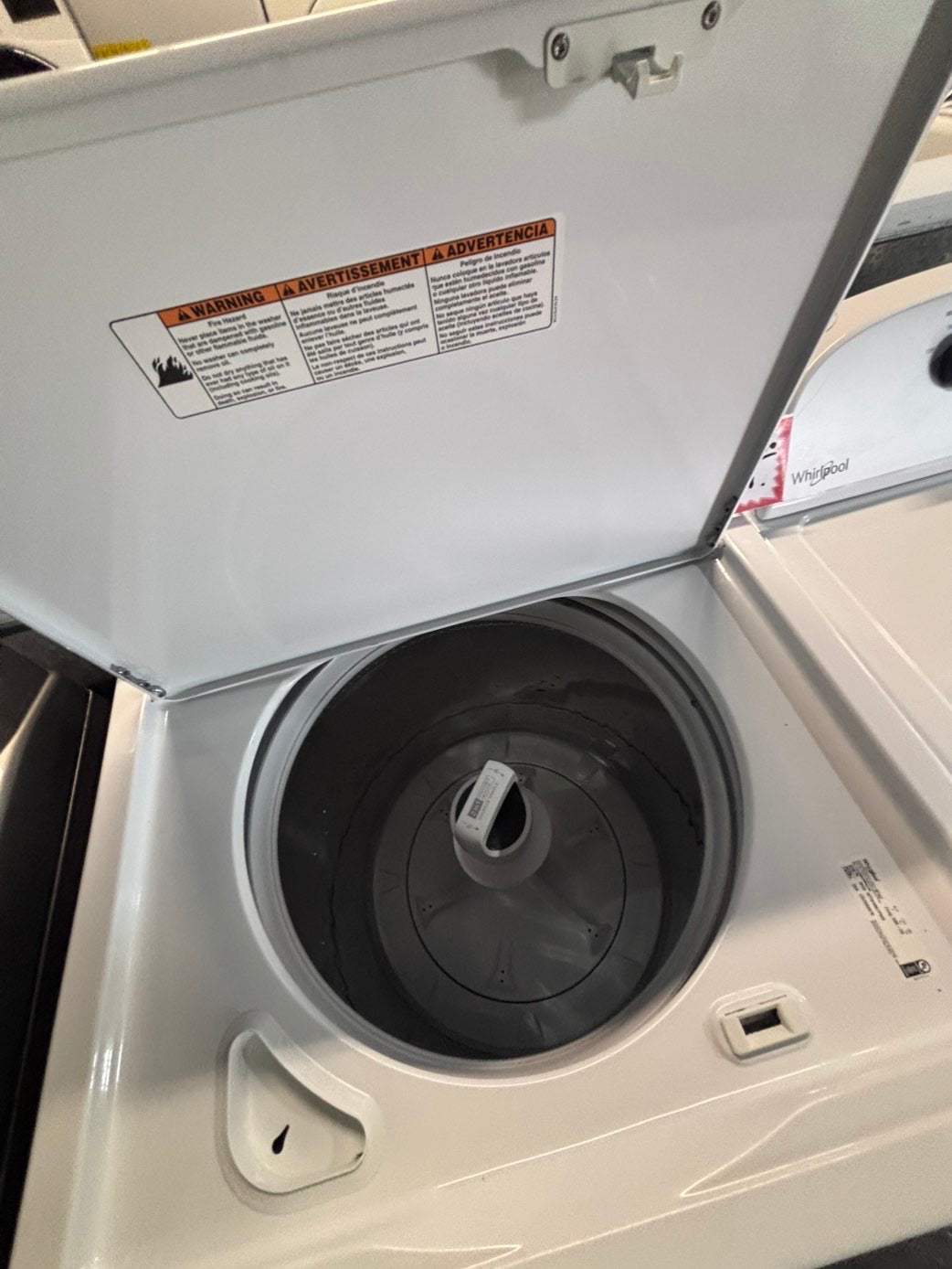 >*whirlpool top load washer large capacity with removable agitator  & electric dryer 220v  set top load side by side #MRM23YB