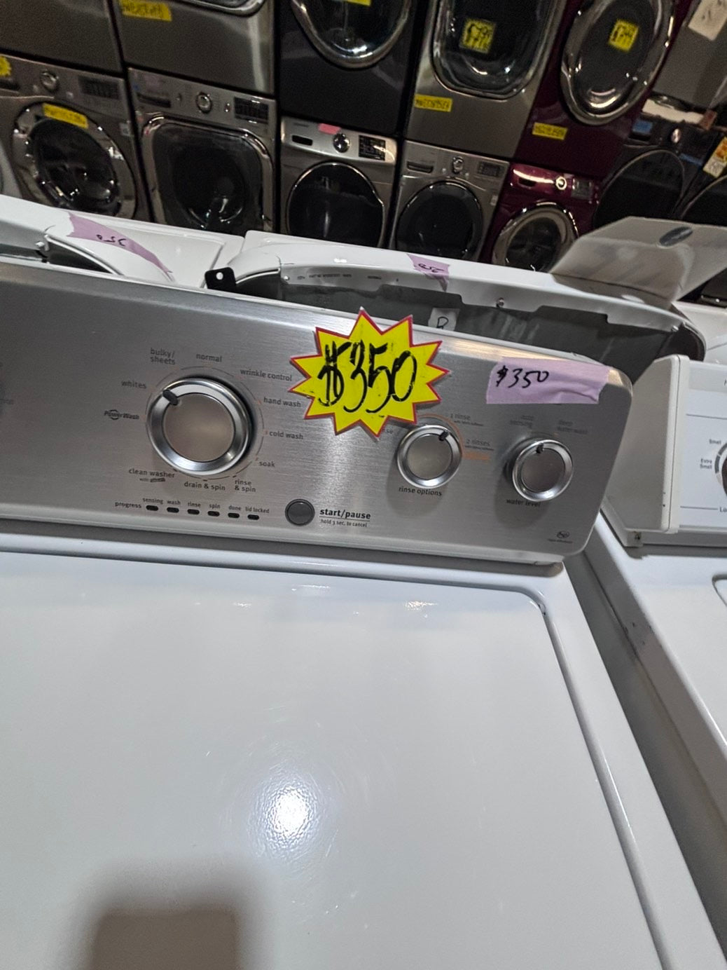 >*maytag Top load washing machine w agitator 27" in good condition,used-Refurbished #TWP227B