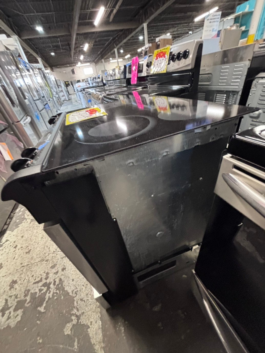>*sale🔥Frigidaire slide in Glass top electric 220v range 5 burner warm zone bake broil self clean in stainless steel 30" used-Refurbished #ETT27B