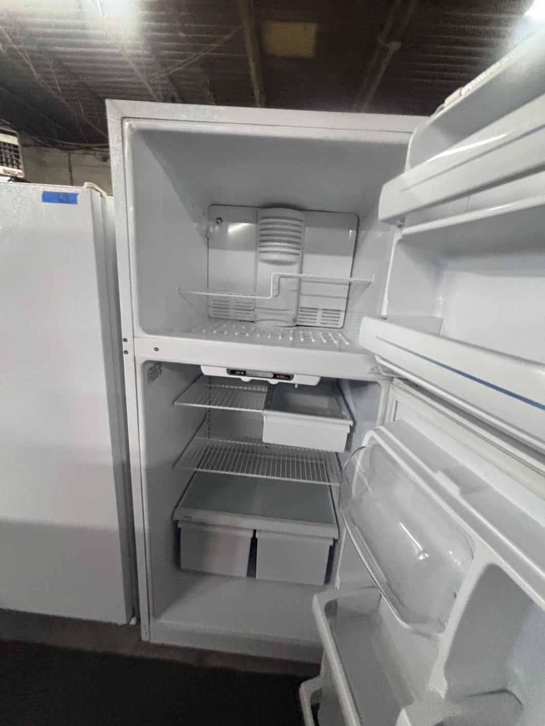 >GE 30” Top freezer fridge white  used-refurbished #RFN65B