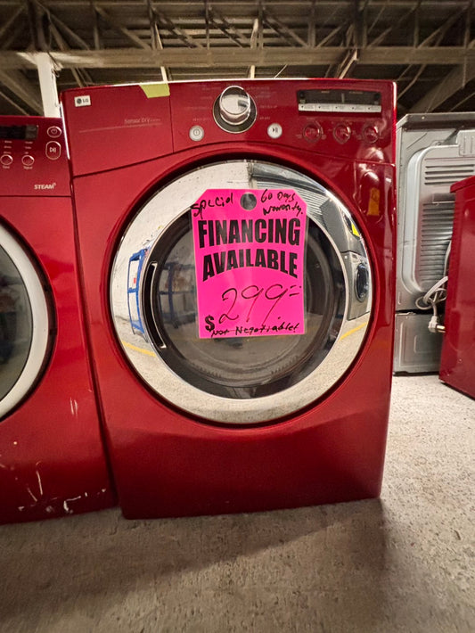 >special🔥LG sensor Dry front load stackable electric 220v dryer in red 27" #EDLAQ4B