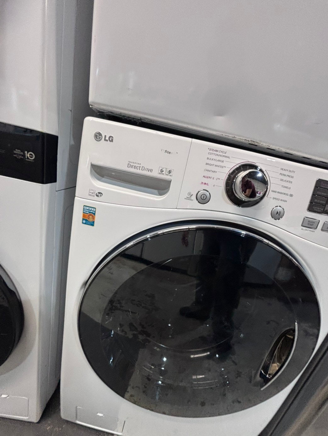 >*early July 4th special 🇺🇸LG washer & dryer set electric 220v front load stackable or side by side - sensor dry in white color #WWS2BSET