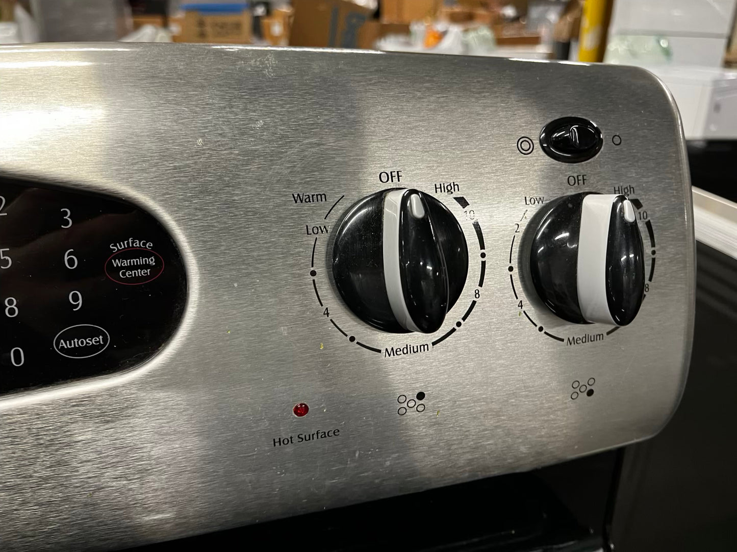 Maytag electric 220v glass top double oven range 5 burner Refurbished convection bake Broil self clean stainless steel 30" #ER93253B