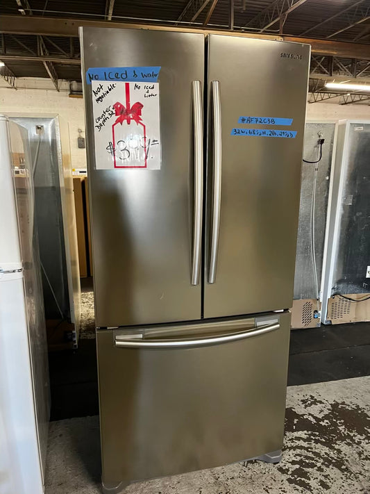 🎄Holiday Sale 🎁Used | Refurbished Samsung  32”  French door refrigerator counter depth slate *NO ice maker- stock number #RF72C3B