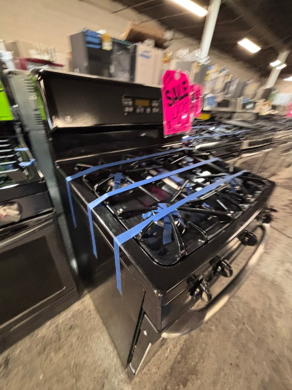 >*Sale🔥GE Gas range 5 burner convection oven bake ,broil Hi/Lo self clean in stainless steel used-Refurbished 30” #GSZQ7BB