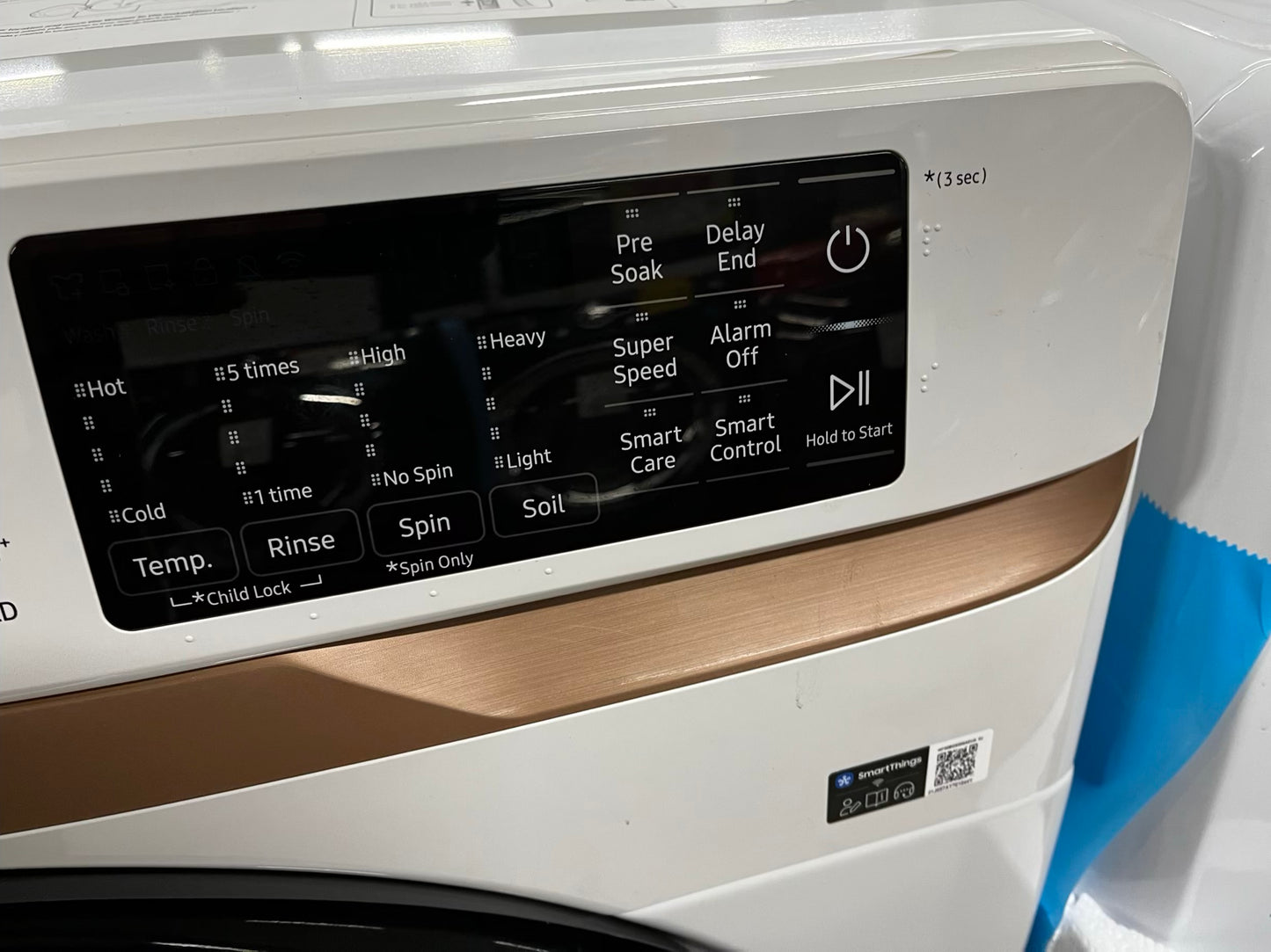 -Open Box 📦 Scratch & Dent Samsung 5 cu. ft. Extra Large Capacity Smart Front Load Washer in Ivory White with Super Speed Wash and Steam | stock number #WM315TB