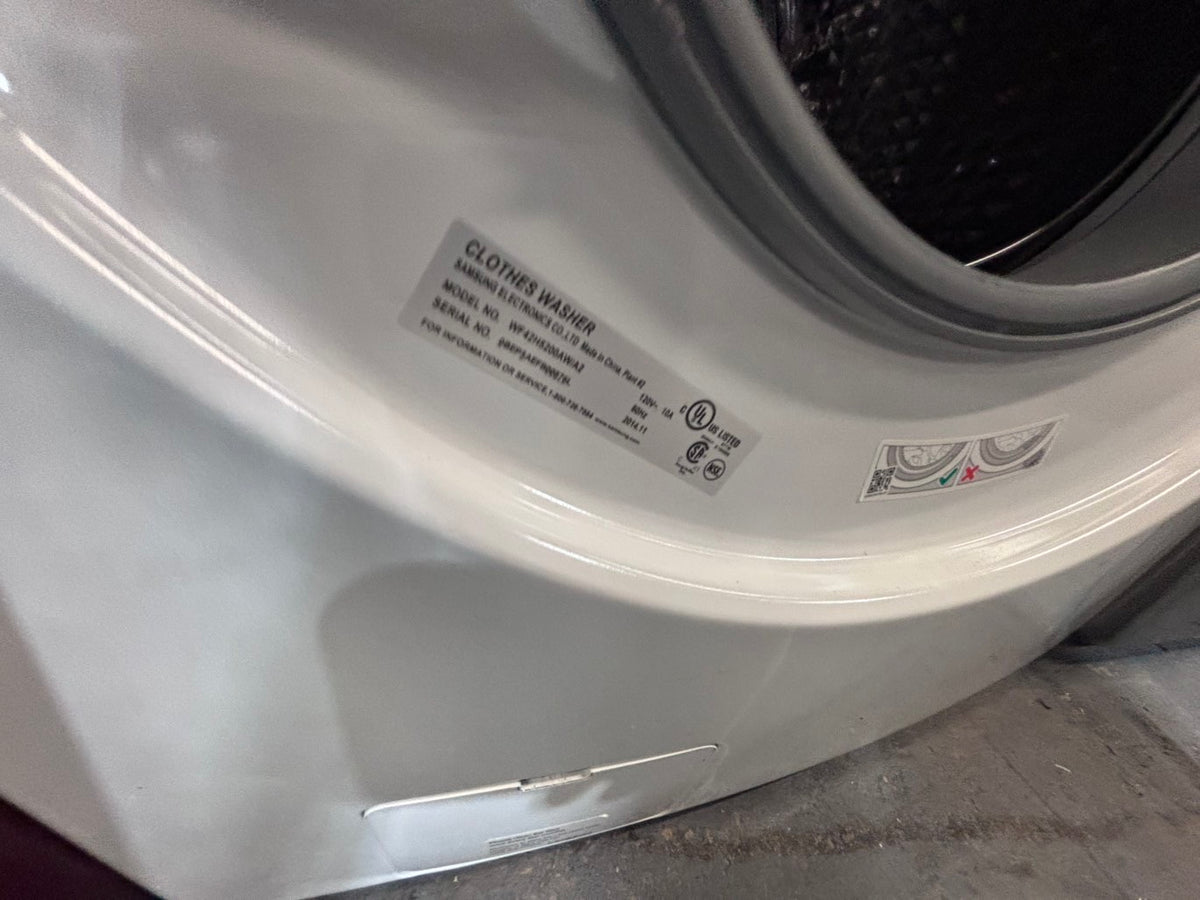 >*Samsung steam washer 4.5 cu ft & dryer 7.5 cu ft set electric steam 220v front load stackable or side by side - sensor dry white color   #WY458SET