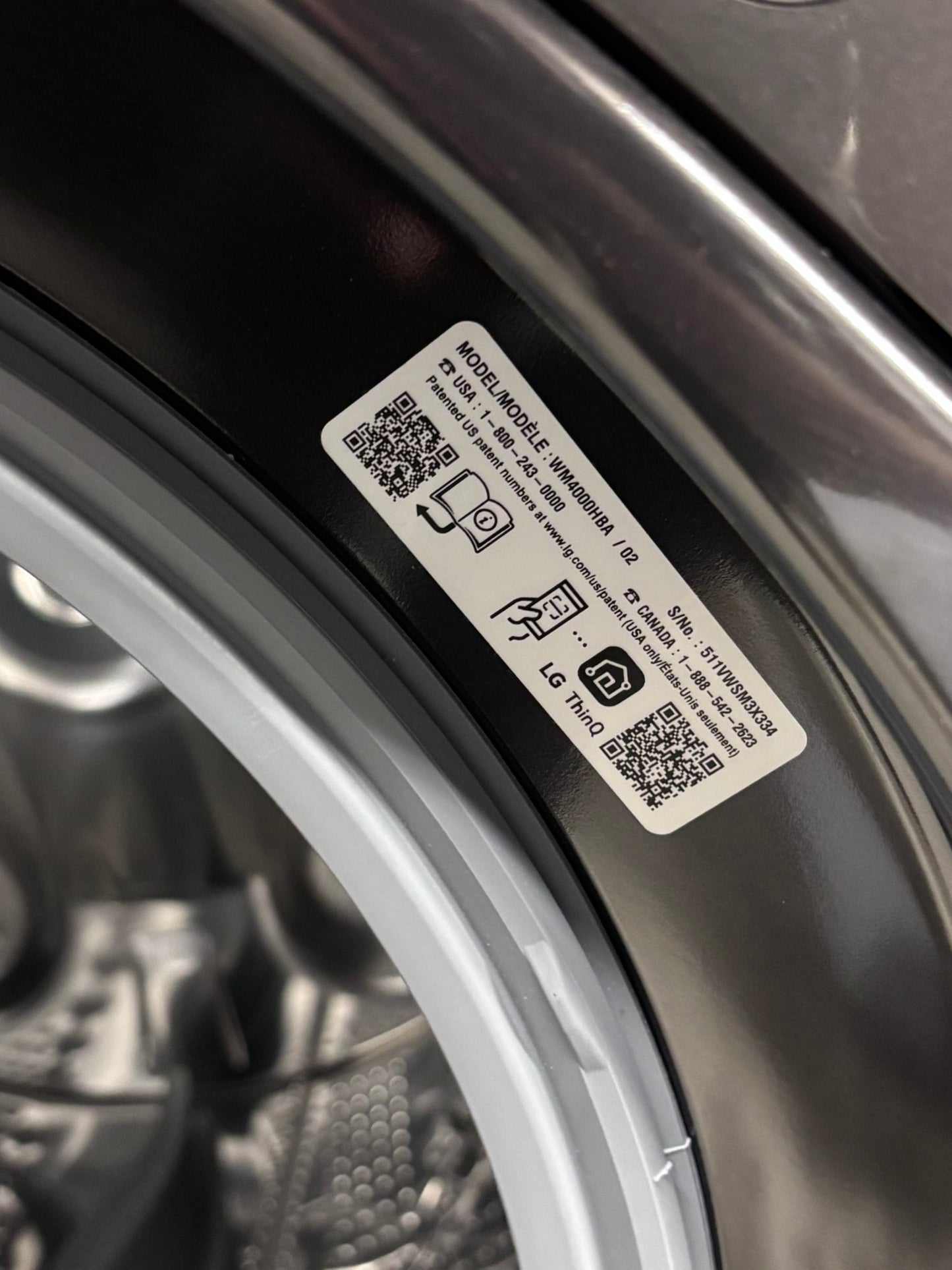 >>LG Open Box 📦 Scratch & Dent 4.5 cu. ft. Ultra Large Capacity Front Load Washer 
 & 7.4 cu. ft. Large Capacity Front Load Electric Dryer - black steel  Set / stock number #WD3A1CB
