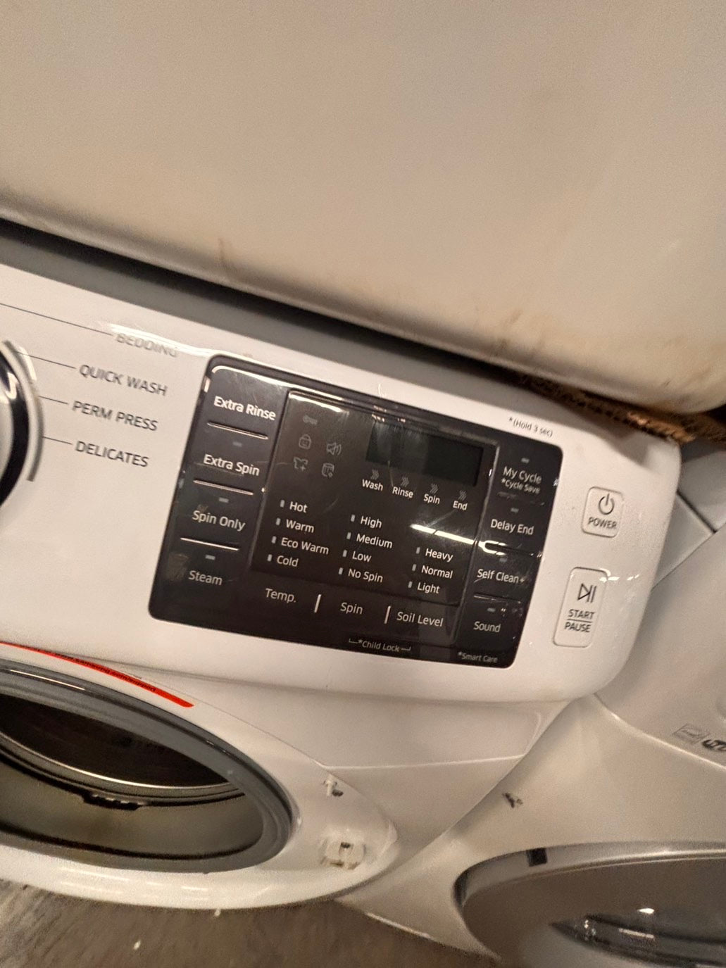 >*Samsung steam washer 4.5 cu ft & dryer 7.5 cu ft set electric steam 220v front load stackable or side by side - sensor dry white color   #WD718SET