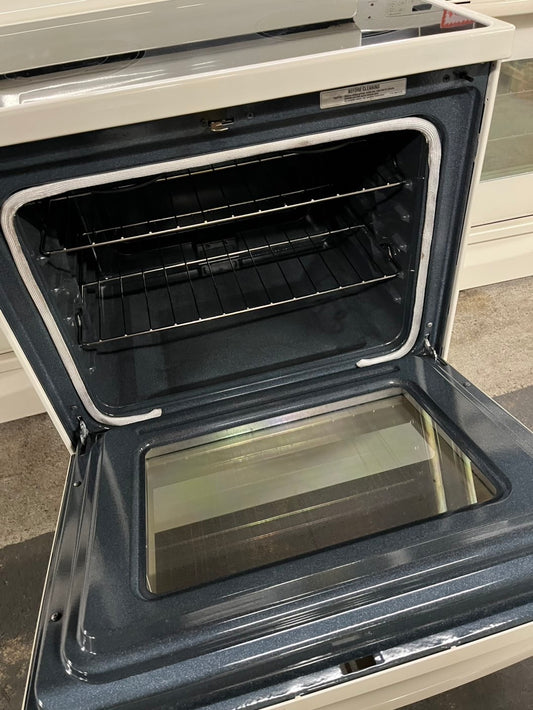 - Whirlpool electric range 4 burner bake broil frozen bake in Self clean off white  30” #ELWP4B