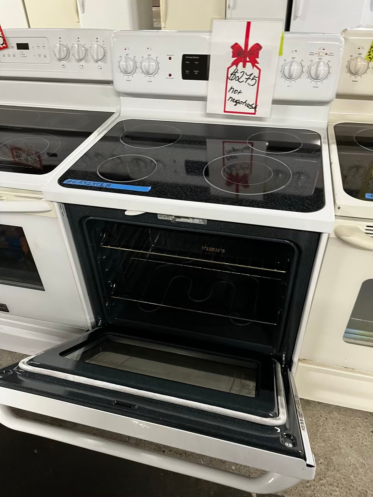 🎄Holiday Sale 🎁GE glass top electric range 220v 4 burner Refurbished bake Broil hi/lo in white 30" #ER923T1B