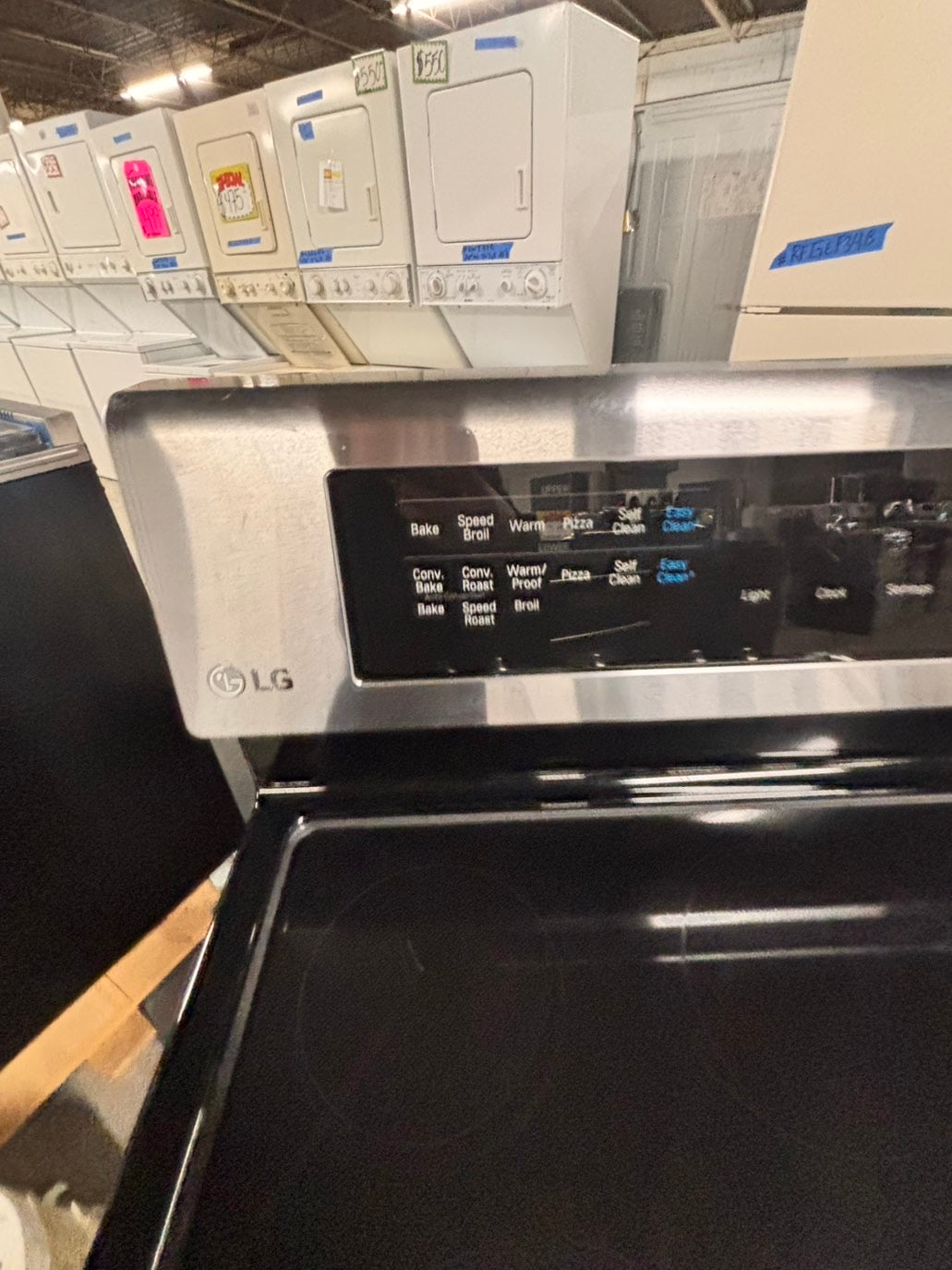 >special🔥LG double oven Glass Top electric stove stainless steel bake broil convection oven 5 burner Self clean 30” black Refurbished #LGEB496B