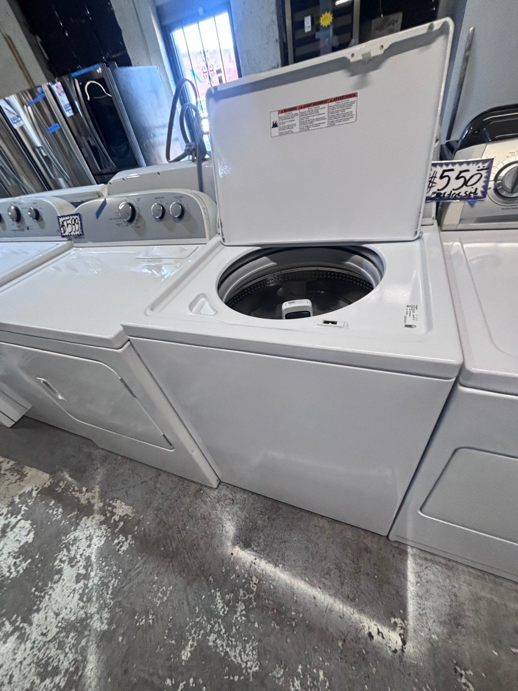>>whirlpool top load washer large capacity with removable agitator  & electric dryer 220v mix & match set top load side by side #MTLQW5B