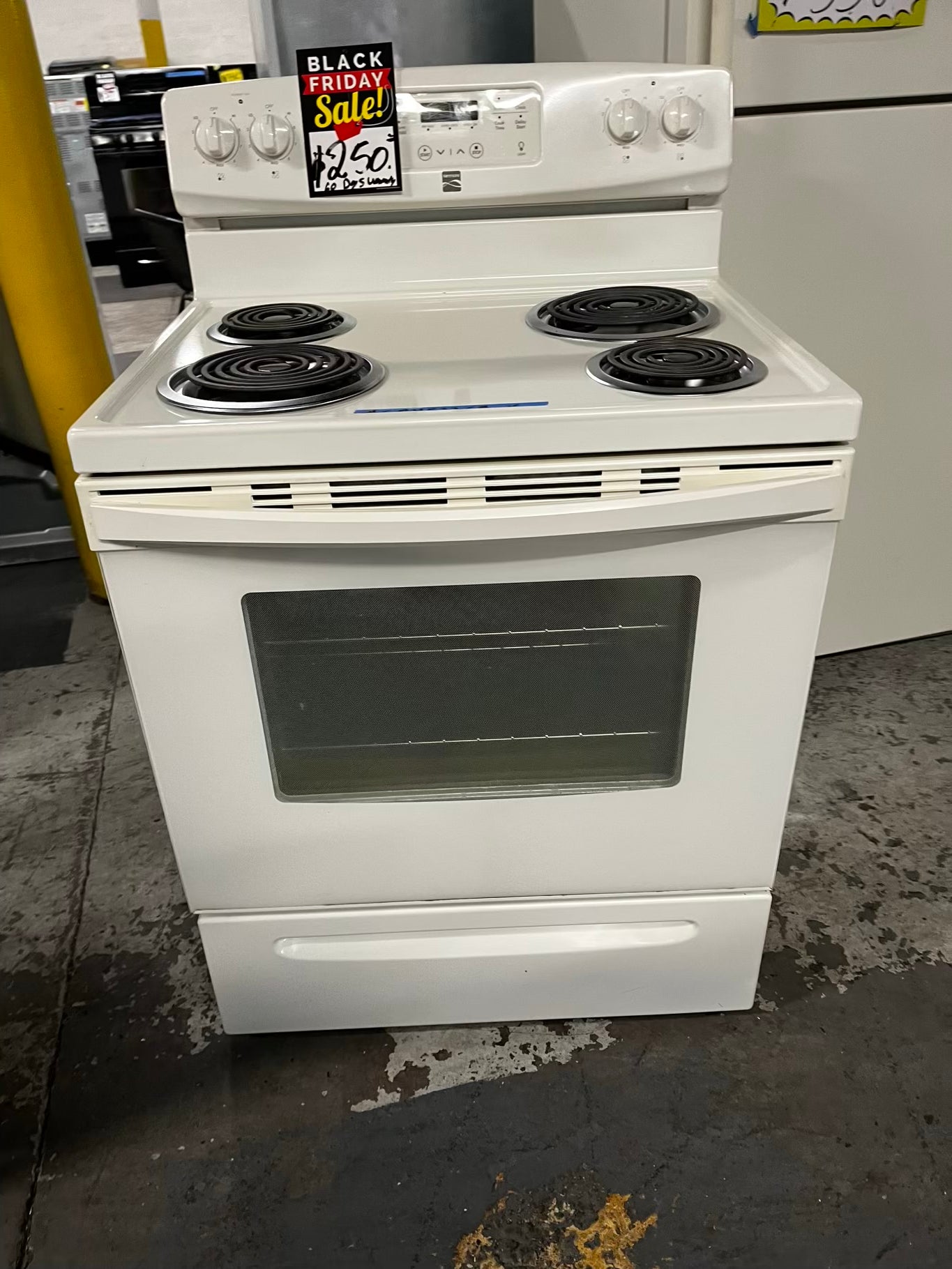 * 🎉 BLACK FRIDAY ⚡️ Kenmore  glass top electric range coil 220v 4 burner Refurbished in off white  bake Broil self clean  30" #ER7532CB