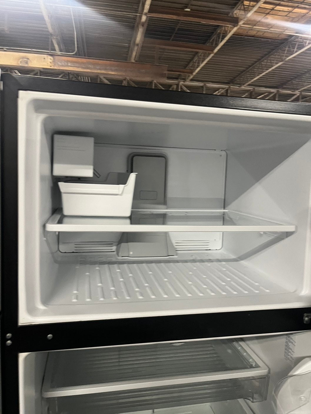 =Whirlpool  33” with Iced maker Top freezer fridge stainless steel refurbished #RFKM33