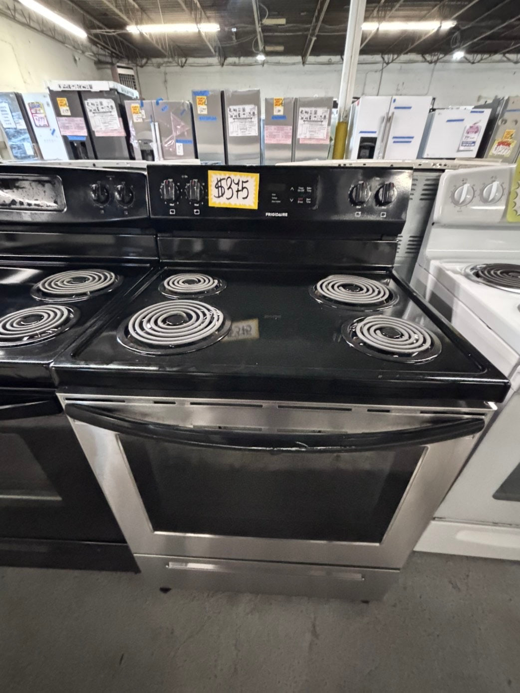 }kenmore  stainless steel & black electric coil top range coil 220v bake /Broil 4 burner used-Refurbished  great condition 30" #FH221Z1B