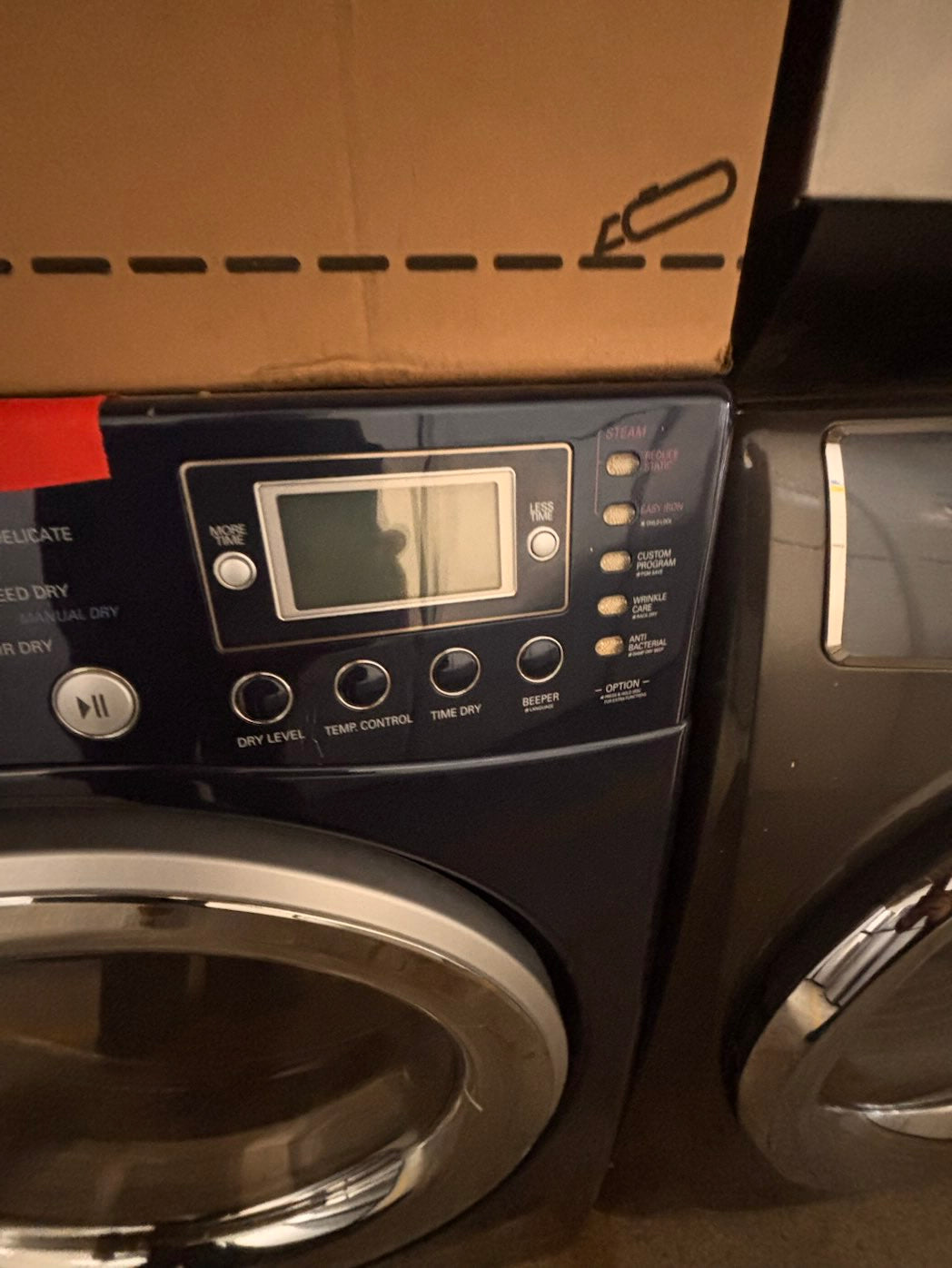 }} LG  front load stackable or side by side GAS steam dryer,  navy blue color  27"working 💯  with warranty #GDV6FRB