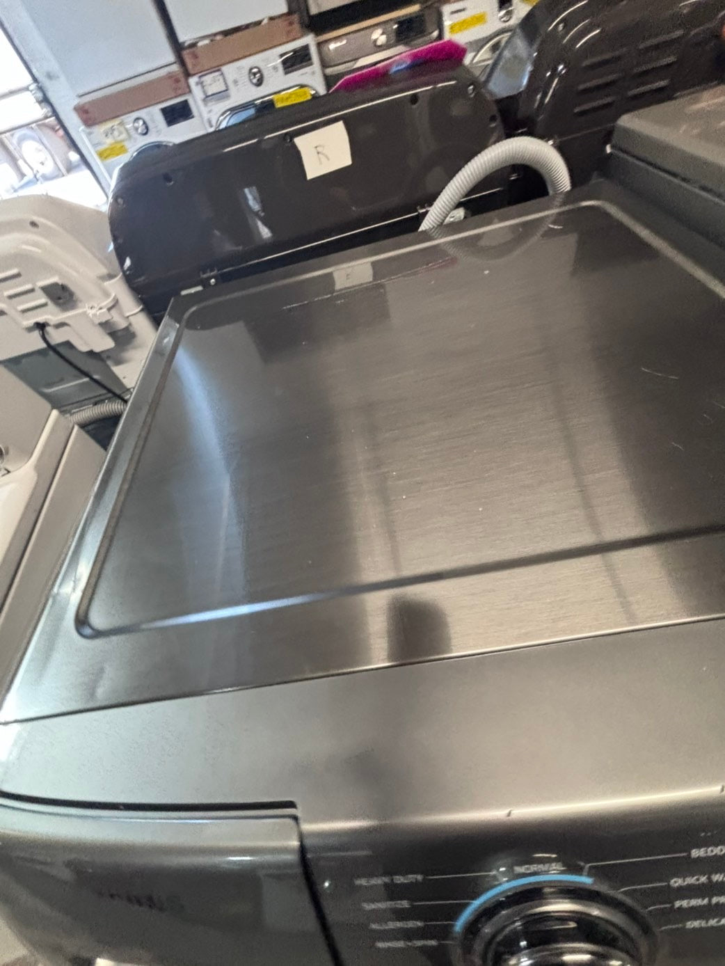 >*special price 🔥🚀Samsung gray front load washer large capacity stackable or side by side  27” in used-Refurbished #SPYE3WB