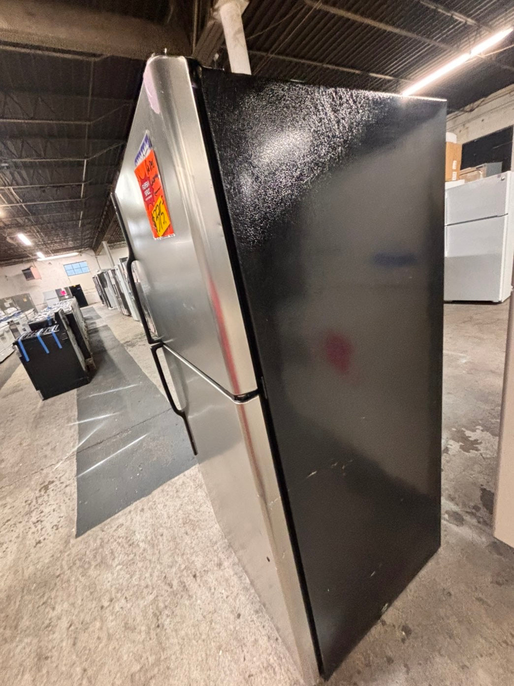 >special🔥GE black 30” Top freezer fridge with ice maker black    used-refurbished #RFX2FB