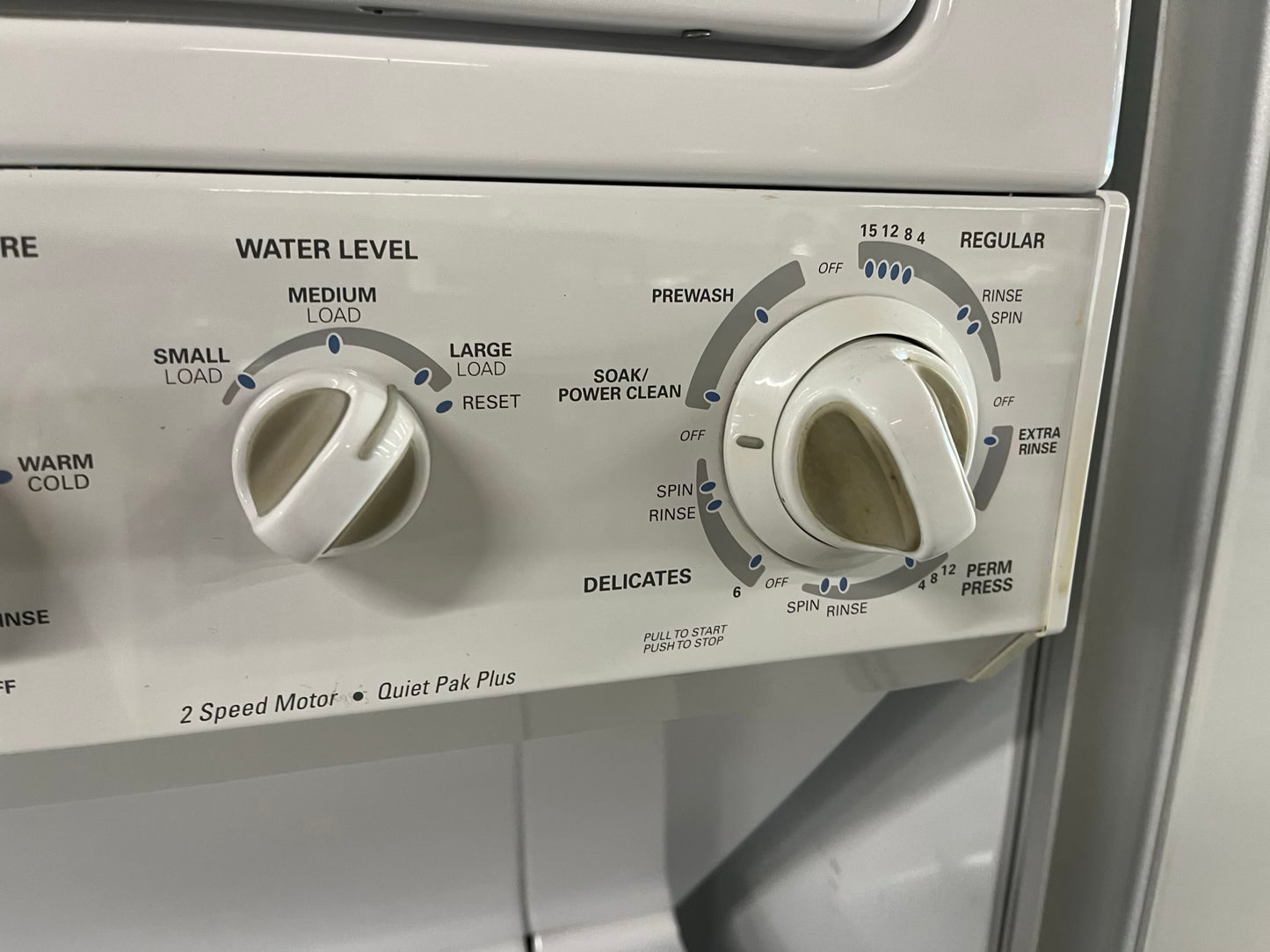 - Kenmore stacked laundry center Electric 220v washer & dryer set in white 27" #LC753AB
