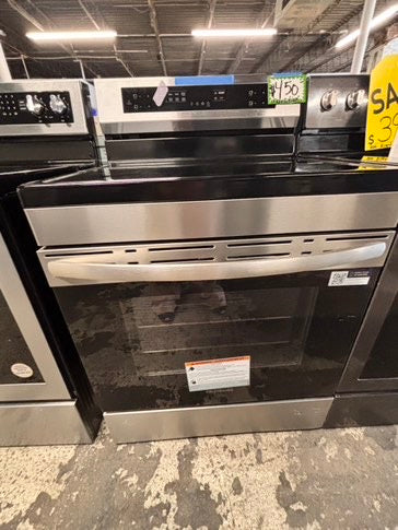 >frigidaire induction Glass Top electric stove stainless steel bake broil burner Self clean 30”  used-Refurbished #EF16B2B