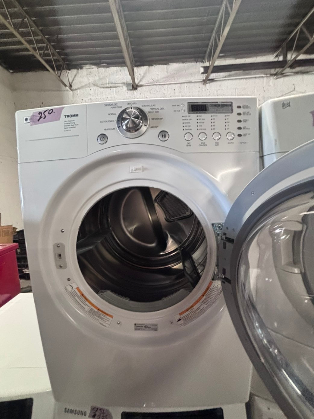 >*sale 🔥LG sensor Dry front load stackable electric 220v dryer in white  color used-refurbished 27" #DS267NB