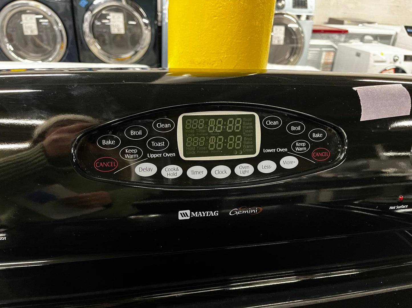 🎉 BLACK FRIDAY ⚡️ Maytag glass top electric range 220v double oven 4 burner  Refurbished  bake Broil toast self clean in black 30" #RE8943KB
