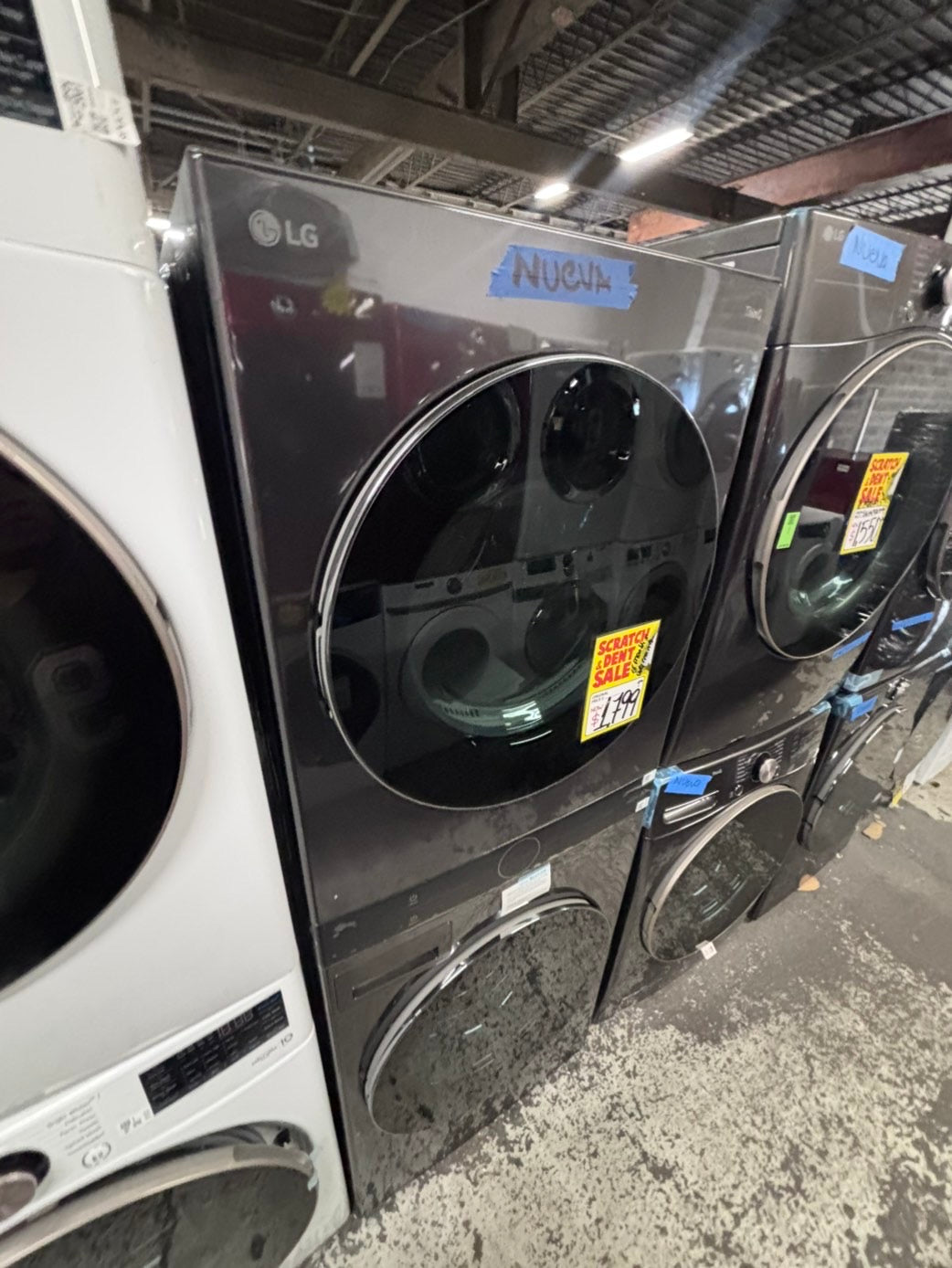 >*New Open Box 📦 LG  electric 27” wash-tower (washer & dryer) large capacity one unit staked GRAY #LGGWTWR27L