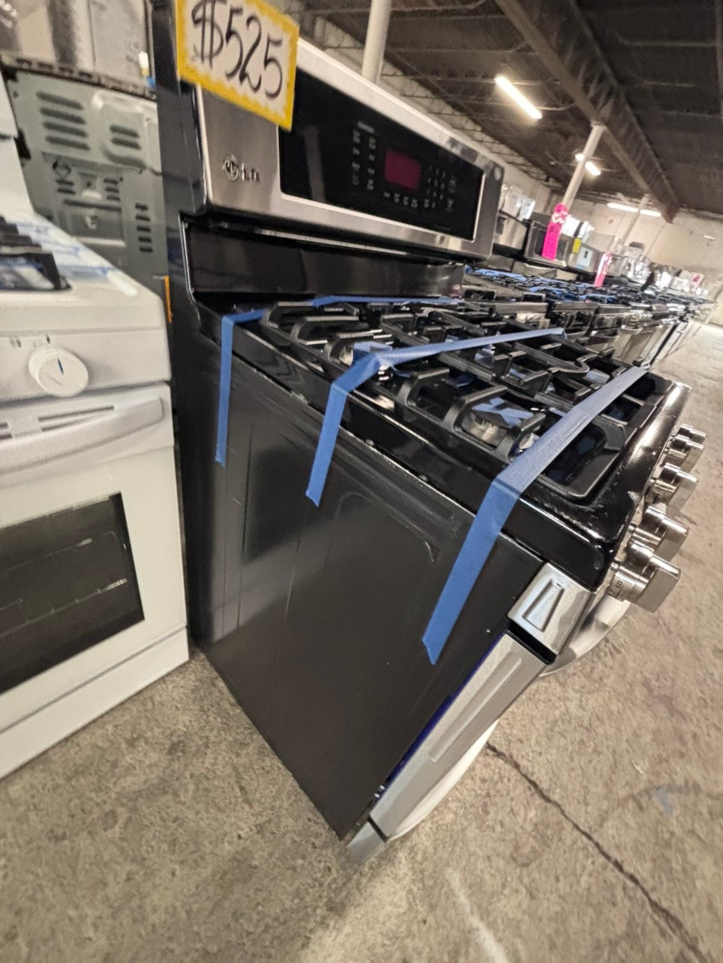 >LG Gas range 5 burner convection oven bake ,broil Hi/Lo self clean in stainless steel used-Refurbished 30” #SGZQ99B