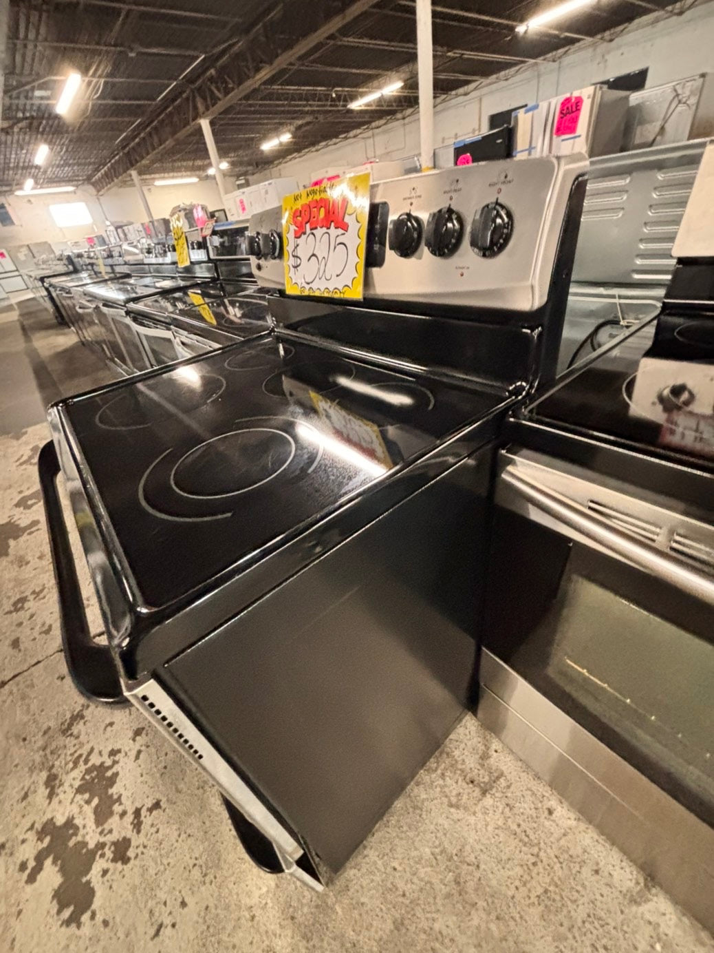 >sale🔥 Kenmore  Glass Top electric stove  bake broil 5 burner convection oven Self clean 30” stainless steel used-Refurbished #KEUP21B