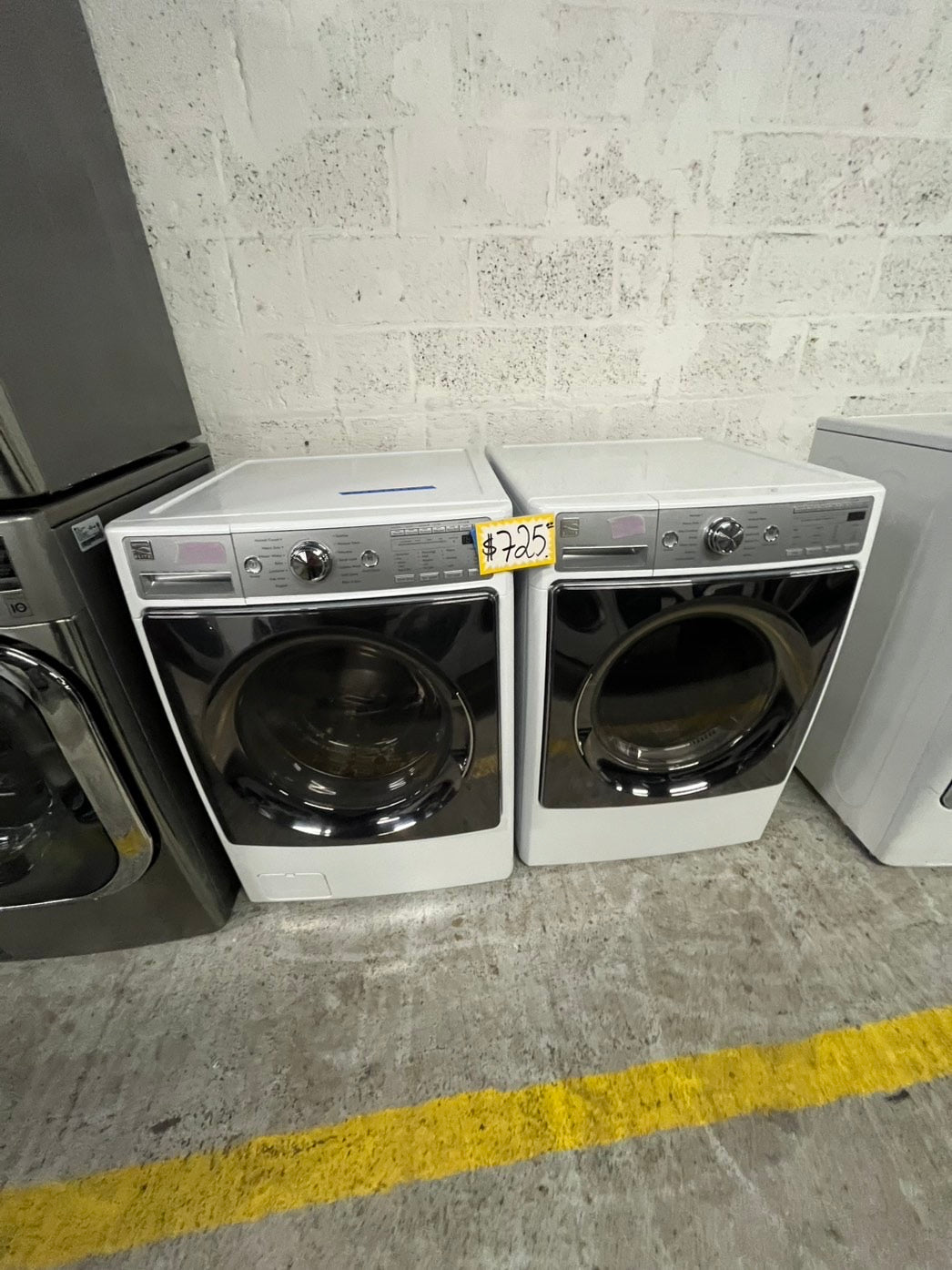 KENMORE front load washer and electric dryer set  stackable or side by side in white refurbished #KMFH23BB