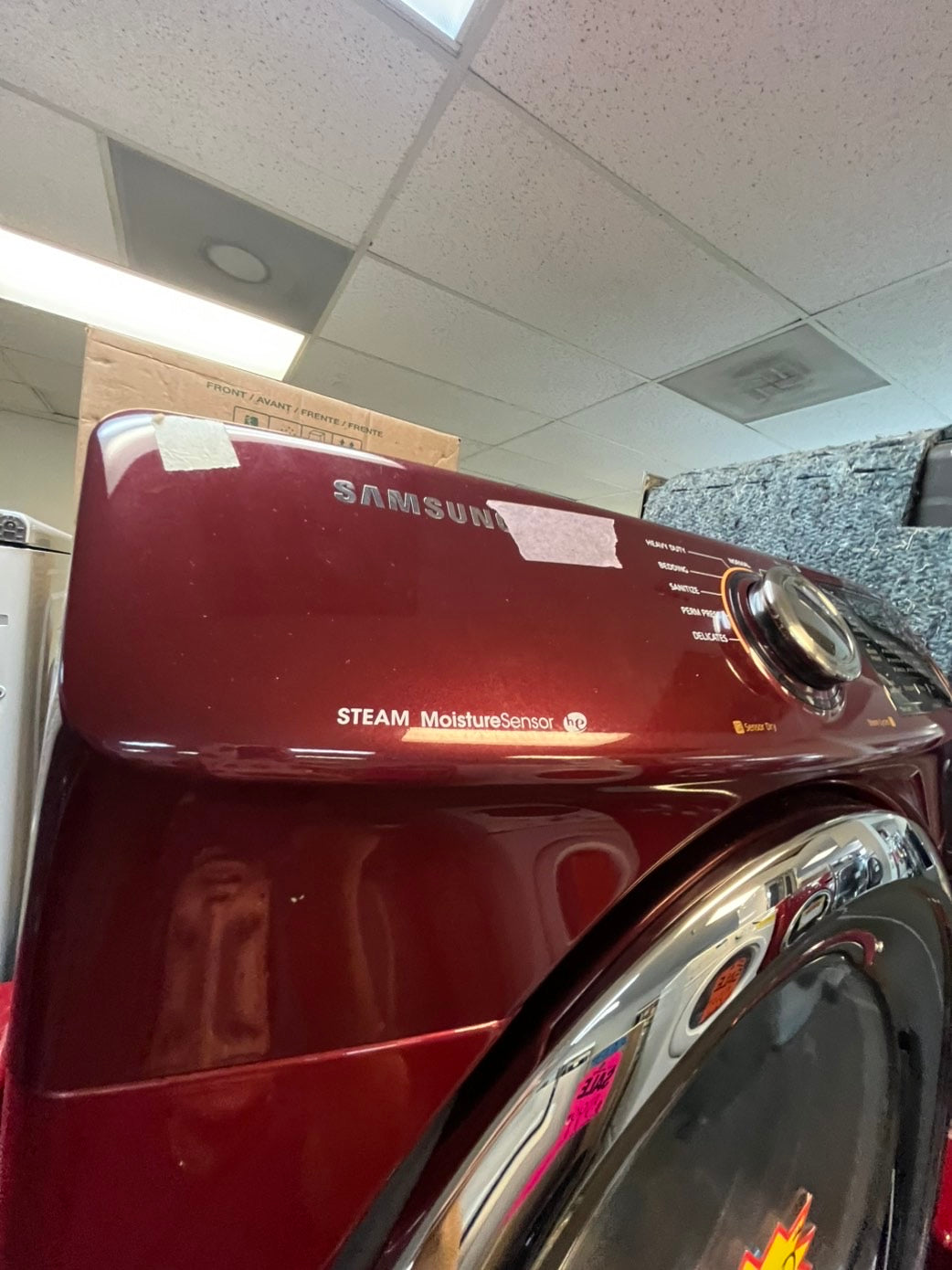=•steam ENERGY STAR Samsung washer 4.5 cu ft & dryer 7.5 cu ft set electric steam 220v front load stackable or side by side - sensor dry ,burgundy color #BGCBAL3SET