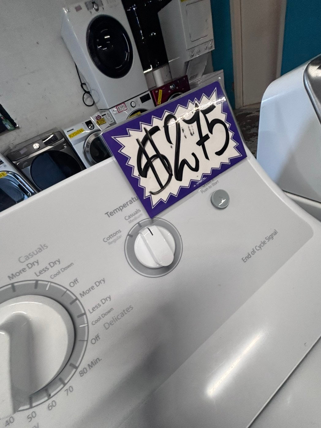 >*hot point side x side extra large capacity electric 220v dryer   27” used -Refurbished #HPED55B