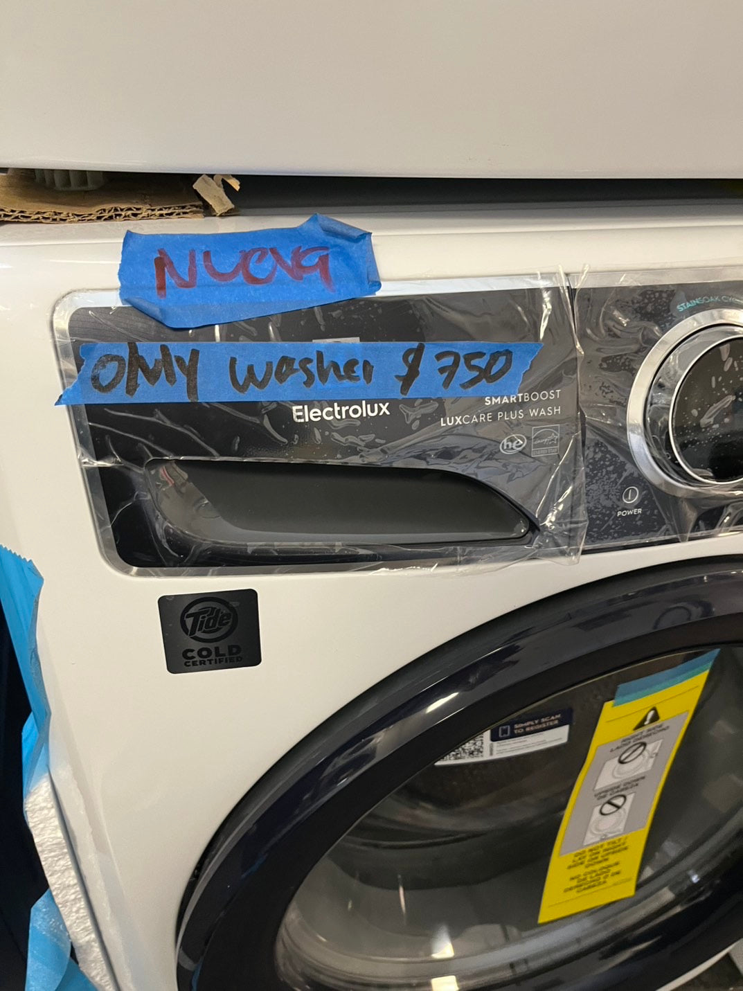 🎉🎉🥳=Electrolux New scratch&Dent open box front load washer& dryer set large capacity energy start , steam in white mix&match set    #WMSET94BL