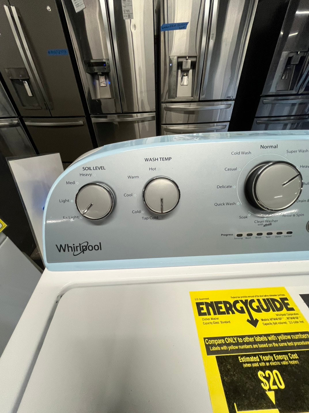 Open box 📦 New S/d whirlpool Top load washer 3.5cu.Ft  and  Top load Gas  dryer 7.cu.ft  set white #WDTPG21B