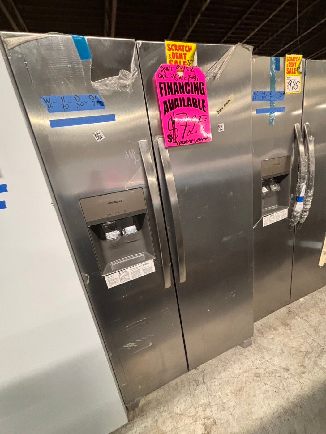 >special 🔥new Open Box 📦 | scratch & dent Frigidaire side x side  refrigerator w/ice water dispenser stainless steel 36" #RF1281B