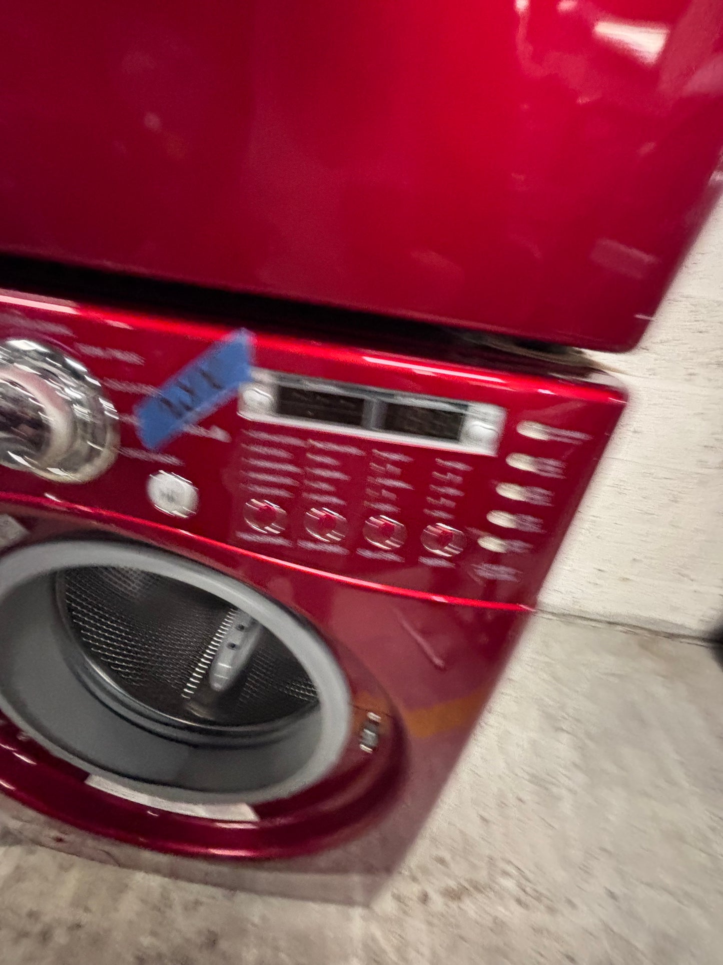 >LG washer & dryer steam set electric 220v front load stackable or side by side - sensor dry in red  #WDRR5D6B